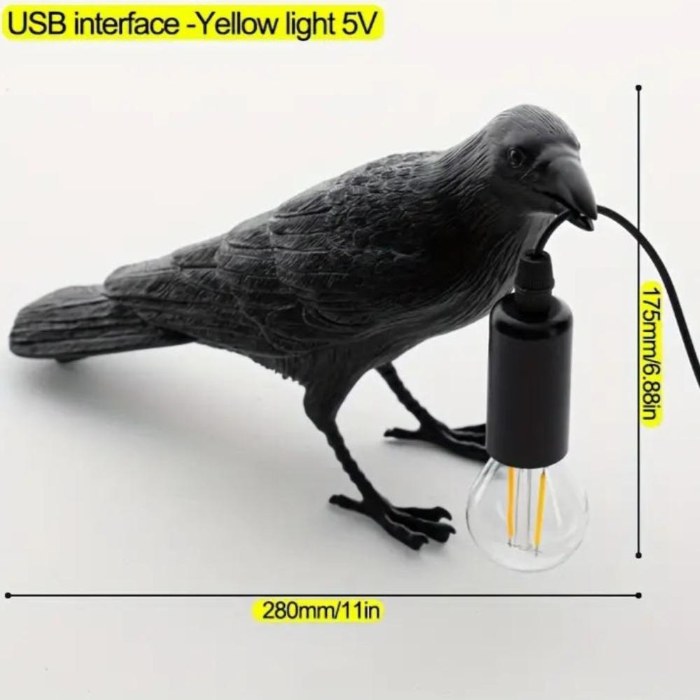 Haunting Gothic Crow Lamp for Halloween Decoration