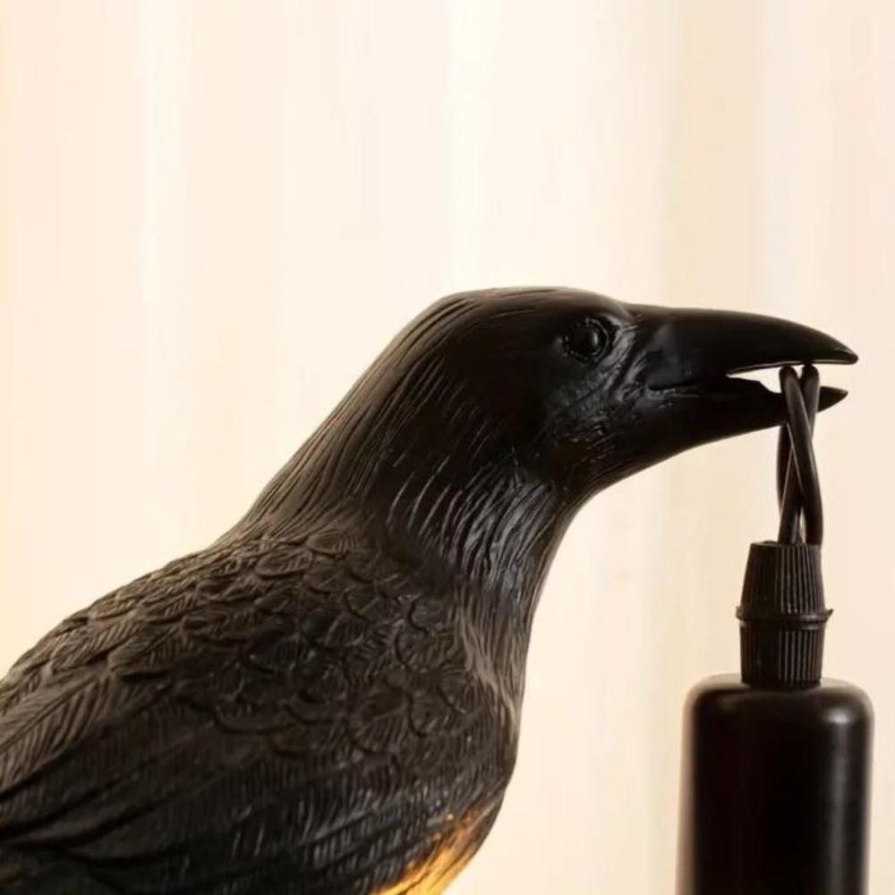 Haunting Gothic Crow Lamp for Halloween Decoration