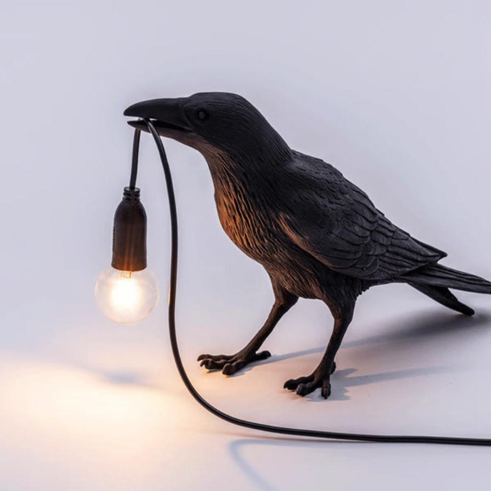 Haunting Gothic Crow Lamp for Halloween Decoration