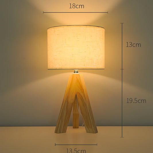 USB Table Lamp with Wooden Tripod Base