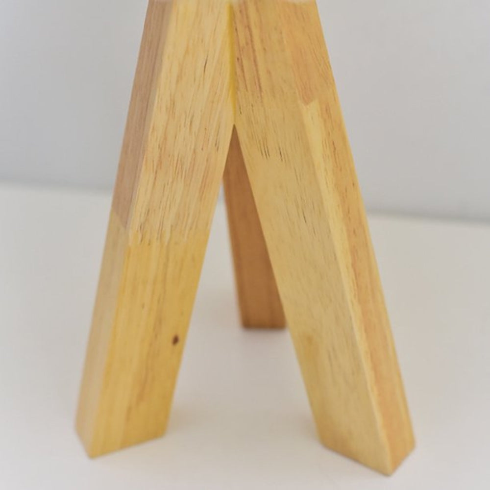 USB Table Lamp with Wooden Tripod Base